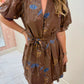 Mocha Meadow Mini Dress