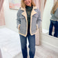 Metropolis Denim Jacket w/ Faux Shearling