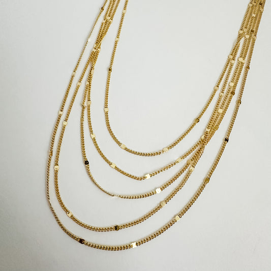 Luxe 5 Layer Smash Curb Necklace