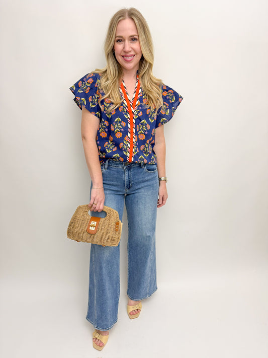 JBD Seamed Wide Leg Medium Denim