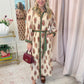Golden Olive Bloom Maxi Dress