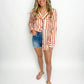 Satin Sophistication Stripe Button Up