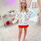 Multi Jeweled Christmas Lights Sweater Cardigan