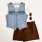 Carson Fitted Denim Vest