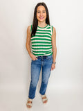 Striping Up Pointelle Knit Tank