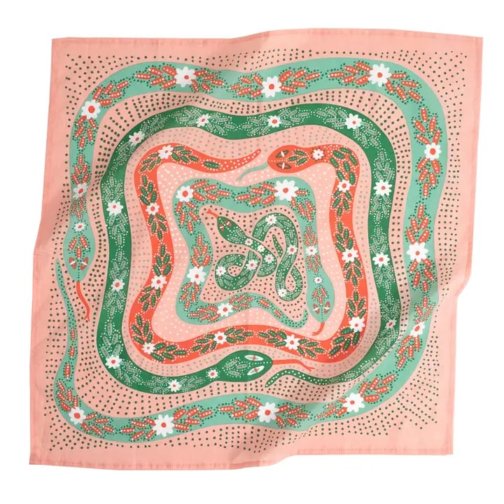 Snakes Pink Bandana Scarf