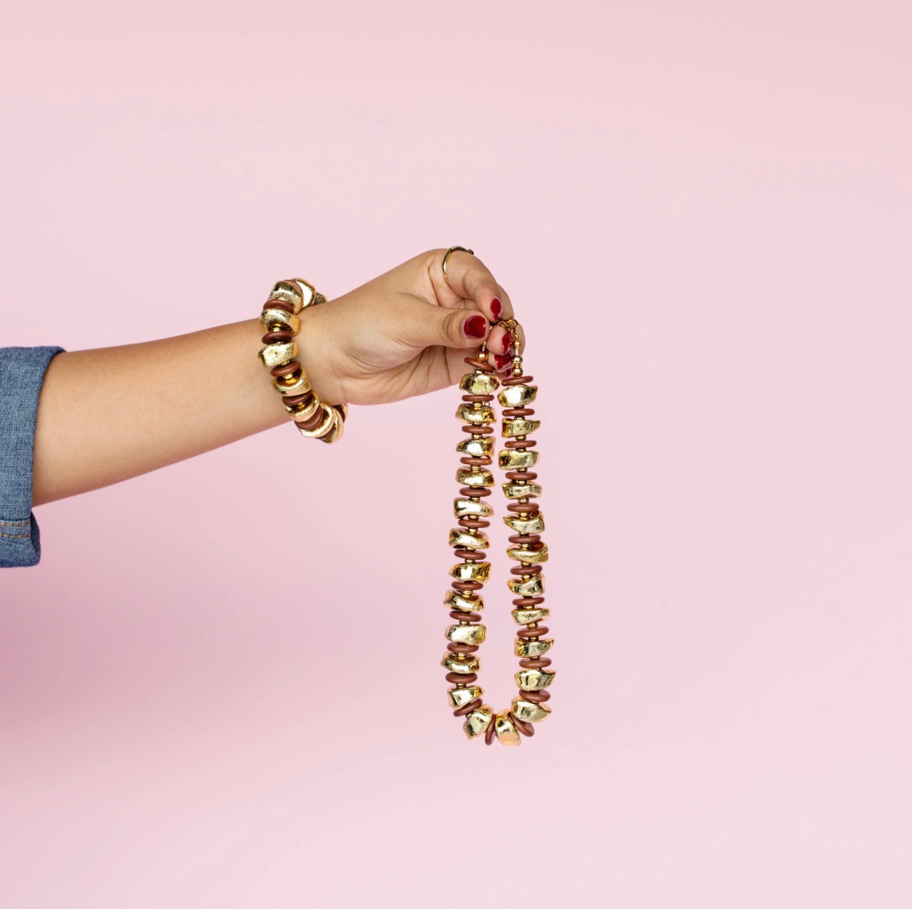 Golden Grove Necklace & Bracelet Set
