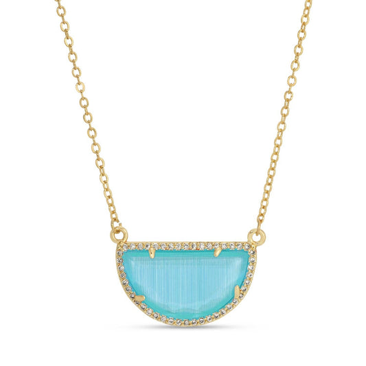 Delilah Half Circle Pavé Stone Necklace