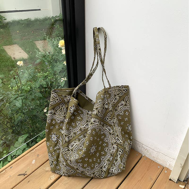 Paisley Shoulder Tote Bag