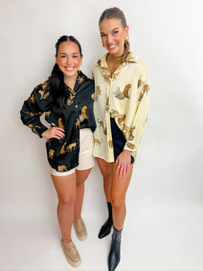 Prowling Satin Button Up Blouse