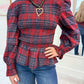 Wish List Plaid Peplum Blouse