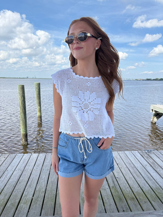 Open Field Crochet Sweater