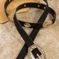 Concho Suede Vegan Leather Belt