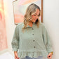 Fall Gingham Peplum Blouse
