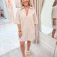 Check Denim V-Neck Pocket Dress