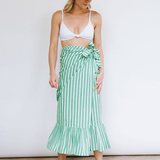 ST Green and White Stripe Vienna Sarong