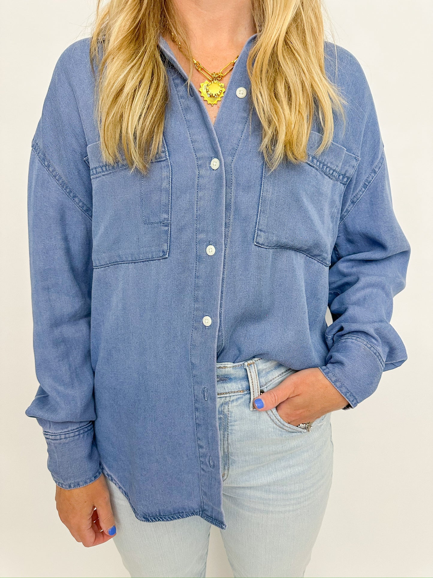 ZS Colbie Chambray Top