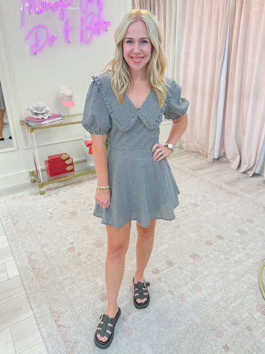 Georgie Gingham Collared Mini Dress