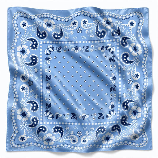 Baby Blue & White Gameday Bandana Scarf