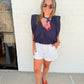 Bibi Poplin V-neck Bubble Top