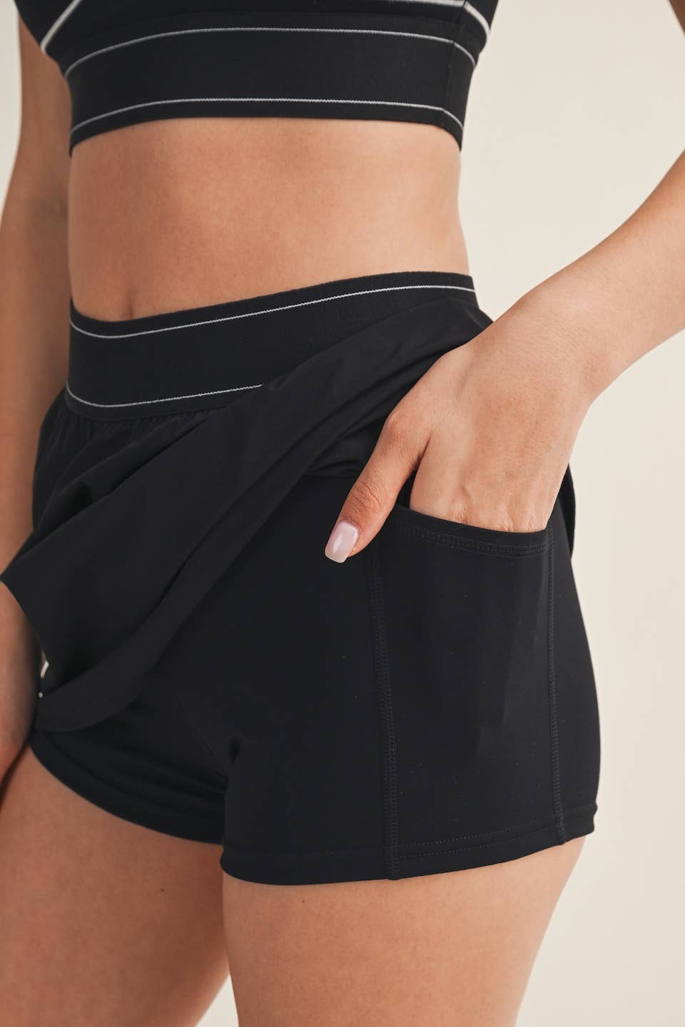 Waistband Contrast Skort