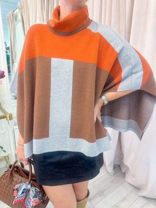 Hillside Colorblock Poncho Top
