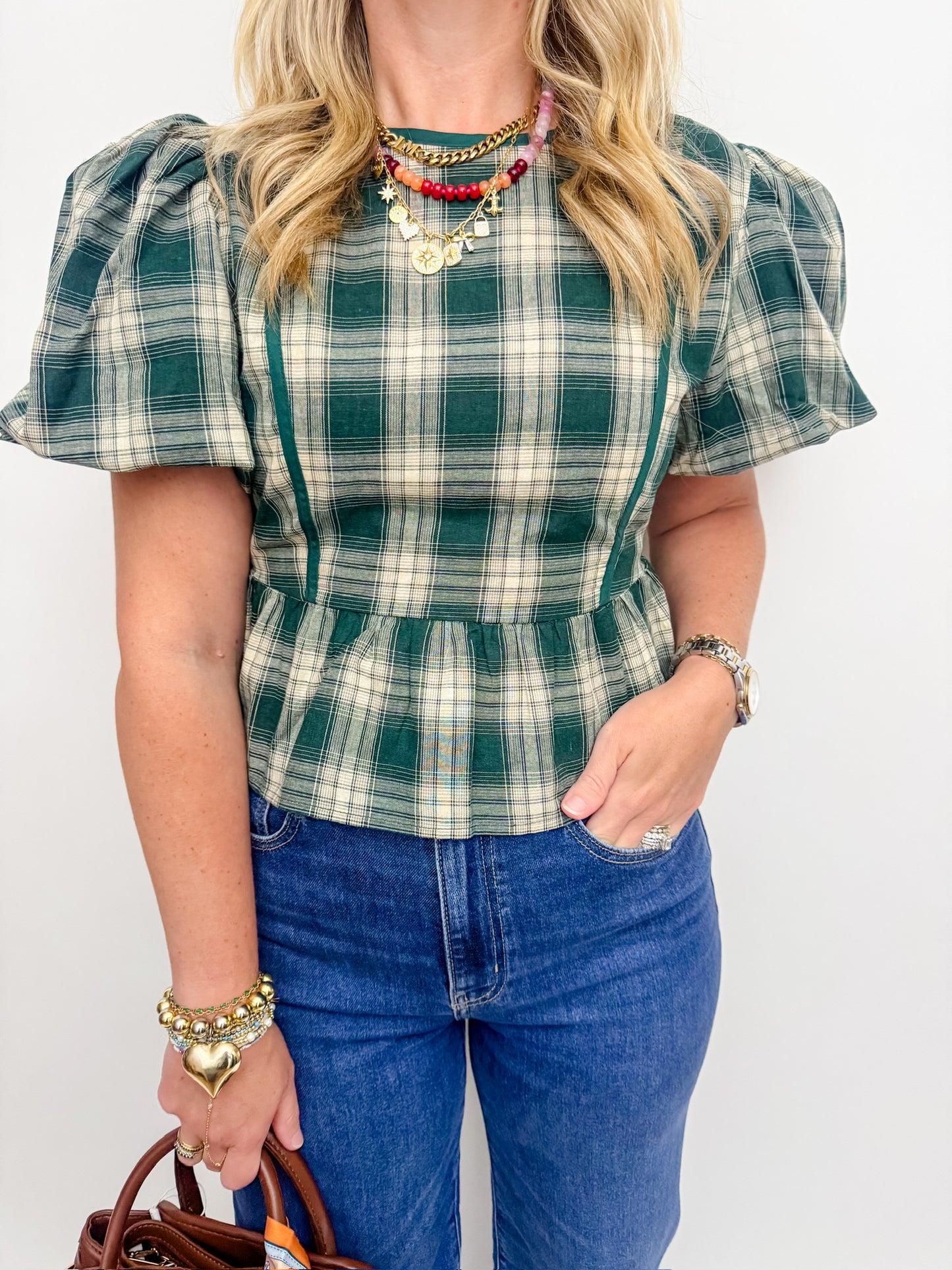 Pretty in Plaid Peplum Blouse