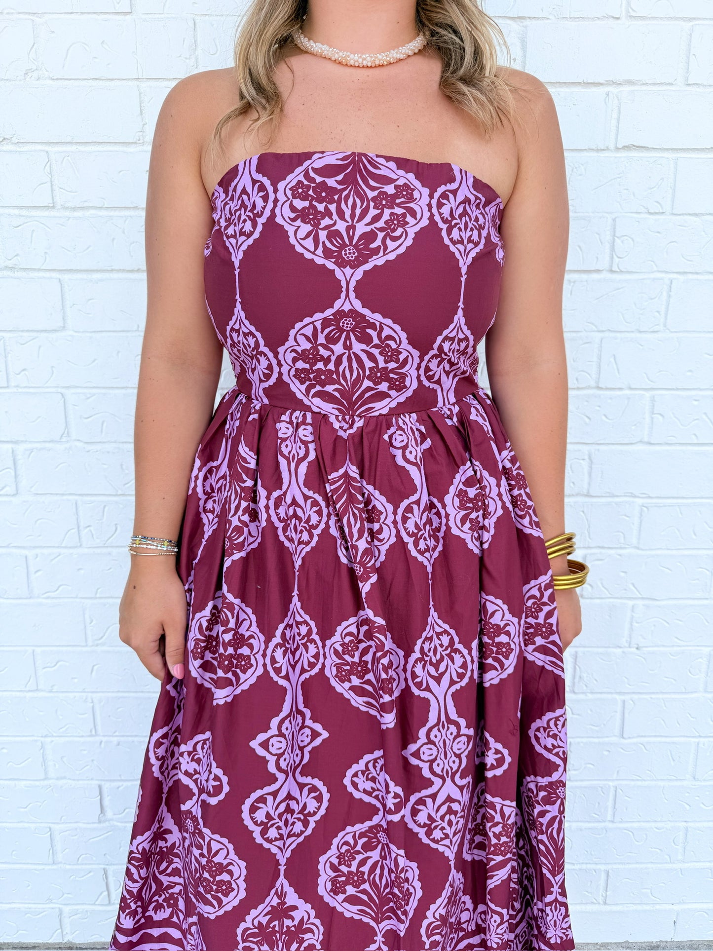 Rosy Heirloom Midi Dress