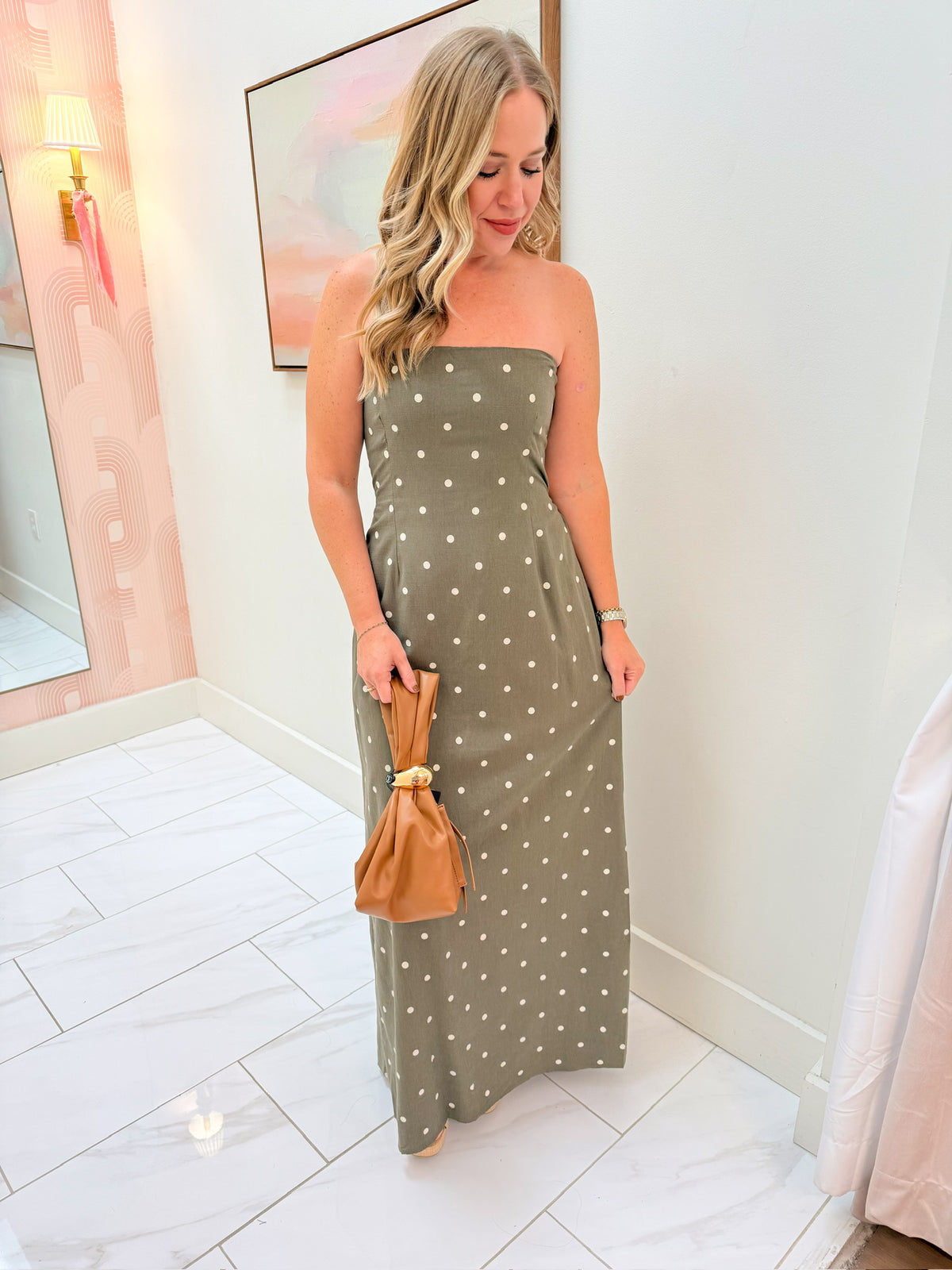 Polka Dot Tube Maxi Dress
