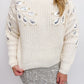 Monroe Leaf Cutout Embellished Sweater
