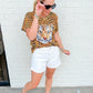 Sequin Tiger Head On Tiger Print Tee