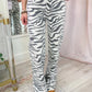 Far Out High Rise Wide Leg Zebra