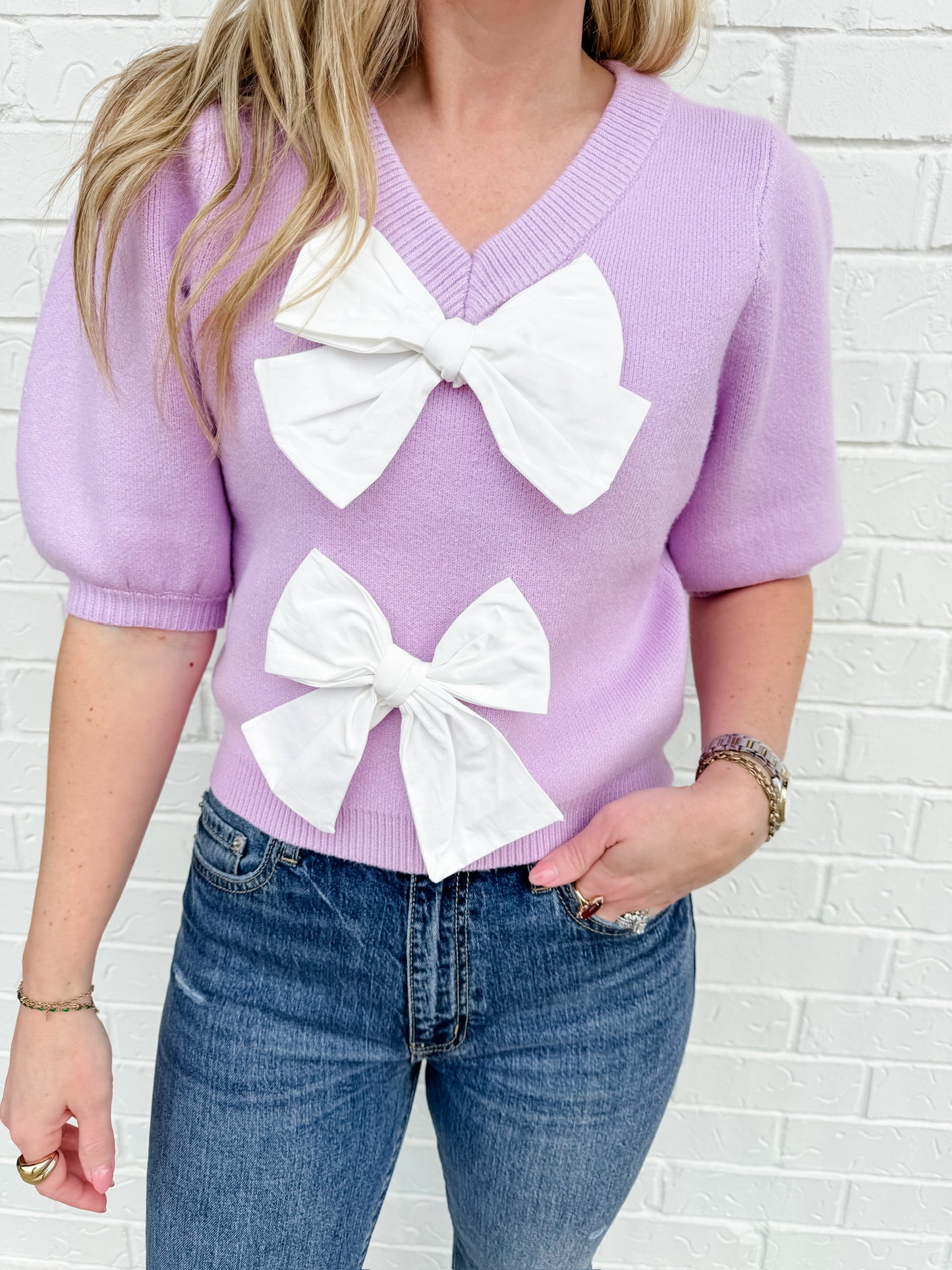 Bow Front Sweater Top