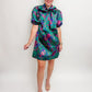 Astrid Bow Neck Jacquard Mini Dress