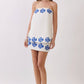 Contrast Leaf Print Border Strapless Top