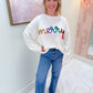 Merry Tinsel Letter Ribbed Sweater