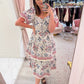 Verdant Bloom Tiered Midi Dress