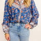 Southwest Floral Button Up Blouse