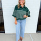 Evergreen Stripe Henley Sweater