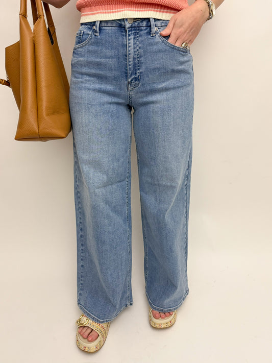 JBD HR Full Length Loose Straight Light Denim