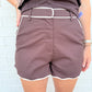 Espresso Scalloped Shorts