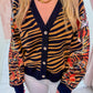 Tiger Stripe Button Cardigan w/ Crawling Tigers