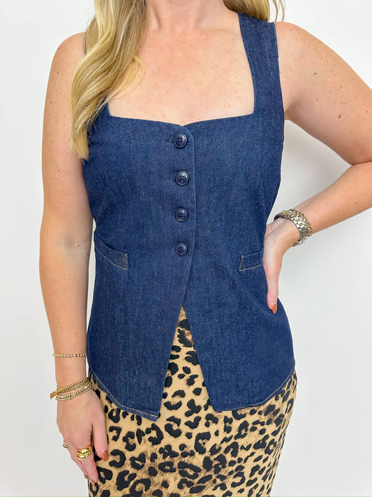 Ellen Denim Vest Top