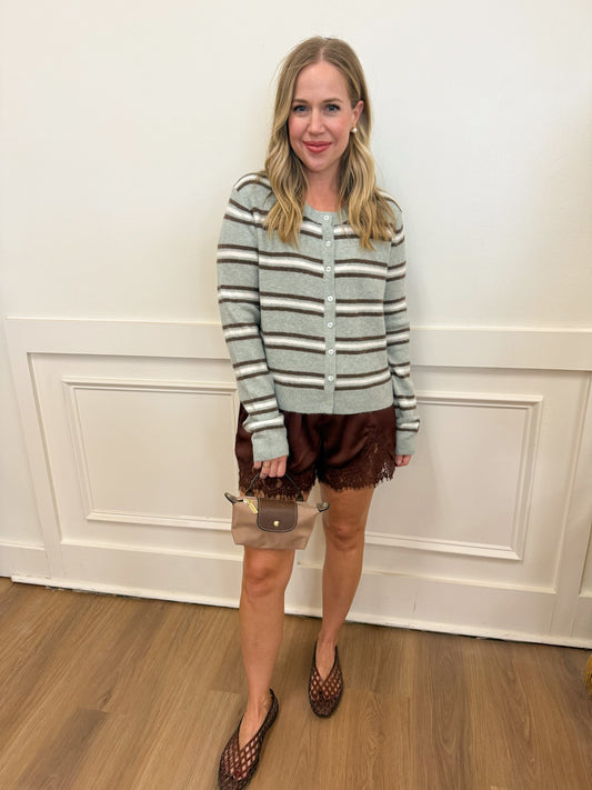 ZS Medina Stripe Cardigan Aqua Cloud