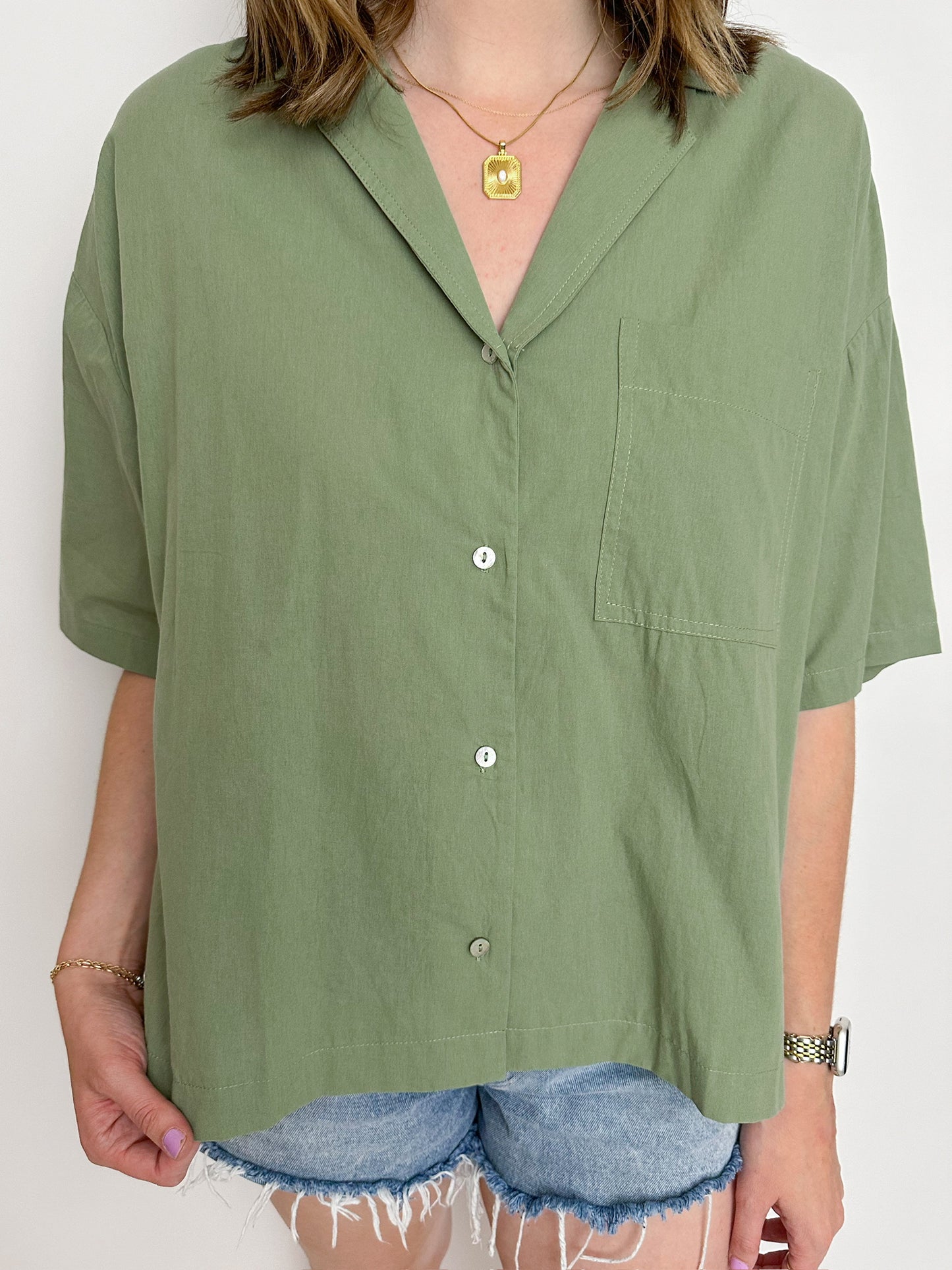 Scout Boxy Button Up Top