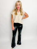 Nashville Pull On Faux Leather Flares
