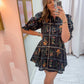 Fleur Noir Mini Dress
