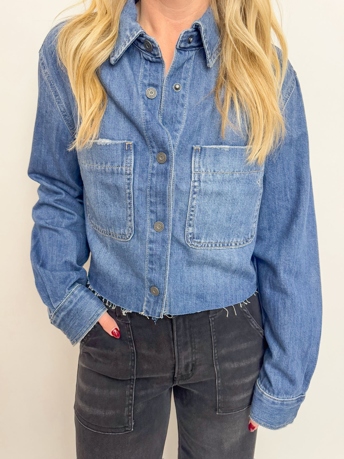 Abbey Cropped Denim Shirt