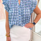 Valencia Floral Flutter Sleeve Blouse