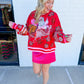 Vintage Poinsettia Santa Sweatshirt